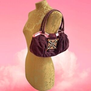 Y2K Vintage Lollipops Paris Purple Pink Velvet Handbag